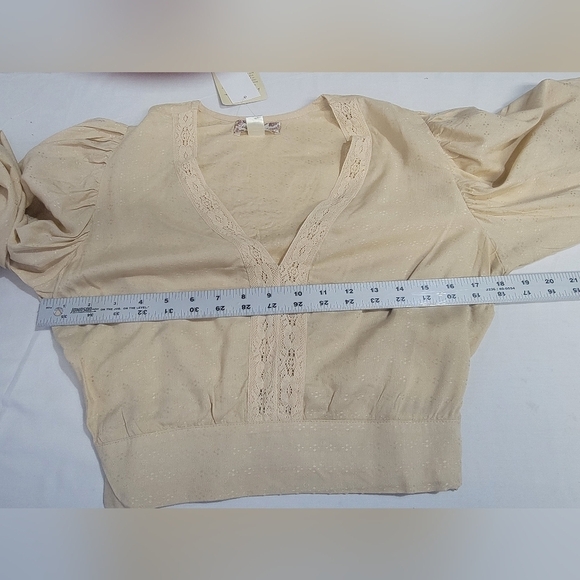 BOG Band of the Free Brie Light Camel Long Sleeve Top Lace Inserts Size … - Picture 5 of 14